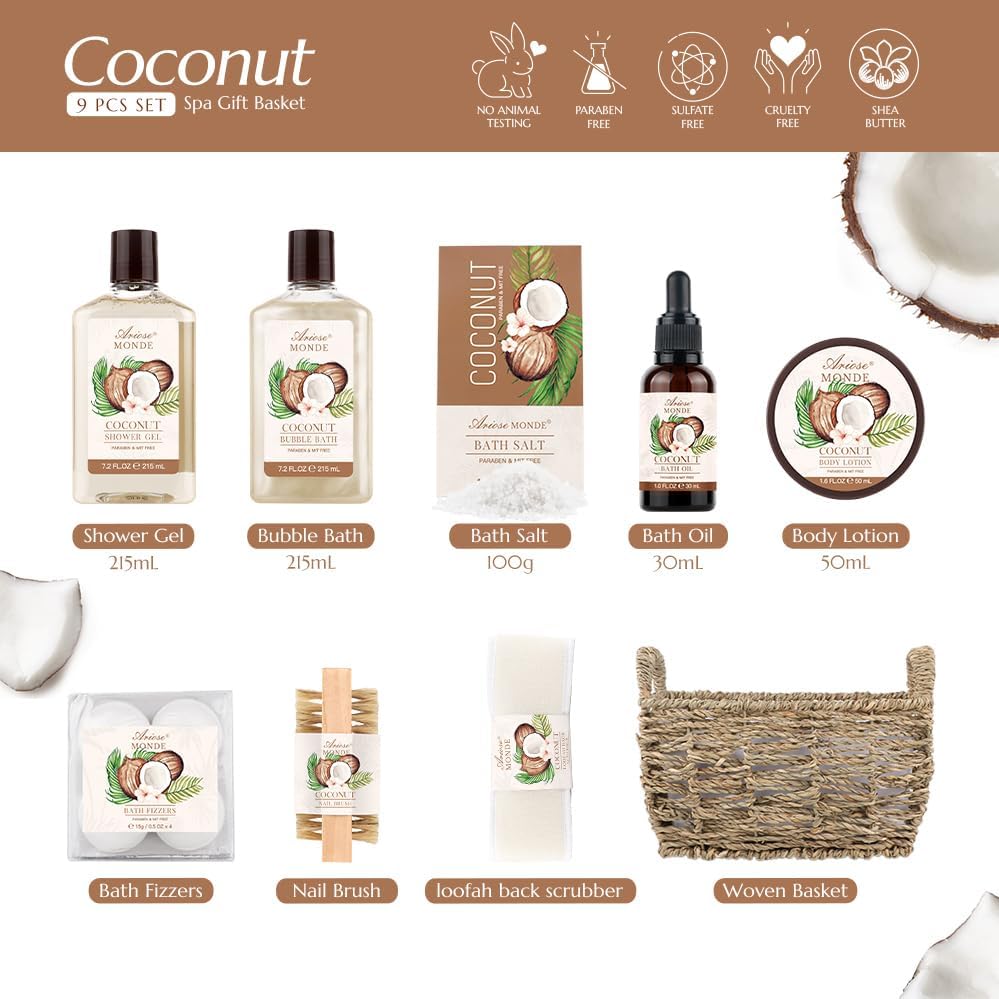 Luxury Spa Gift Basket • Self-Care Bath Set • Gifts for Mom, Wife, Girlfriend, Sister & Grandma