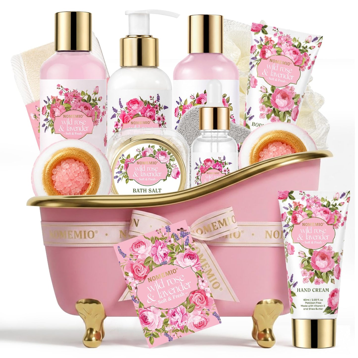 Luxury Spa Gift Baskets • Bath & Body Self-Care Gift Sets • Sandalwood, Lavender, Almond Milk, Wild Rose & Honey Scents