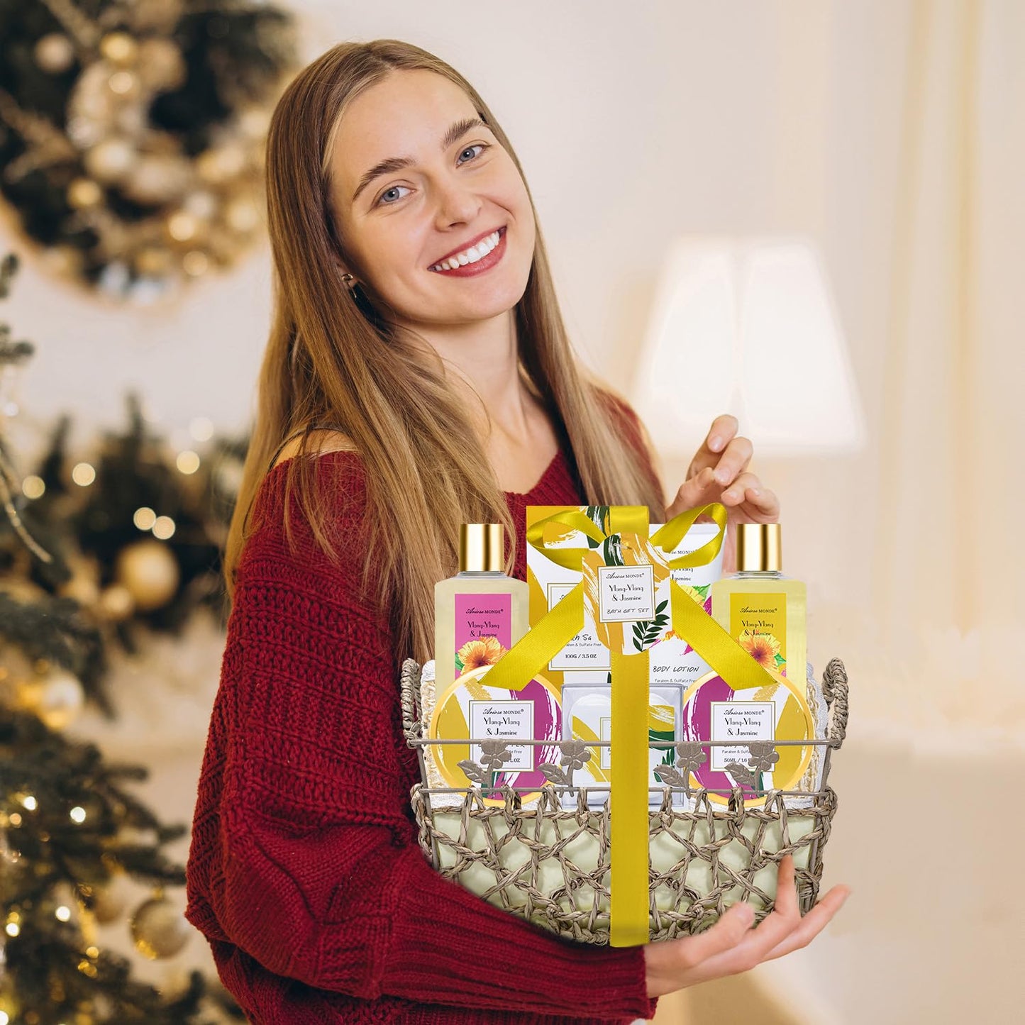 Luxury Spa Gift Basket • Self-Care Bath Set • Gifts for Mom, Wife, Girlfriend, Sister & Grandma