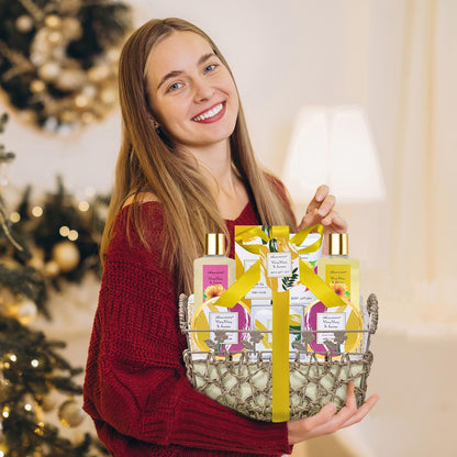 Luxury Spa Gift Basket • Self-Care Bath Set • Gifts for Mom, Wife, Girlfriend, Sister & Grandma