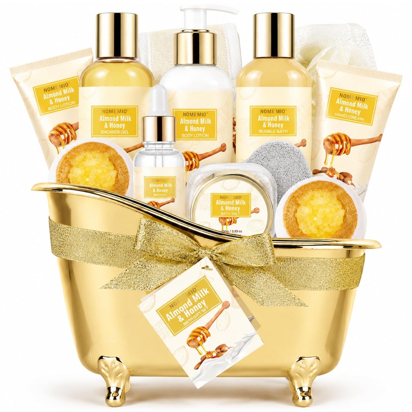 Luxury Spa Gift Baskets • Bath & Body Self-Care Gift Sets • Sandalwood, Lavender, Almond Milk, Wild Rose & Honey Scents