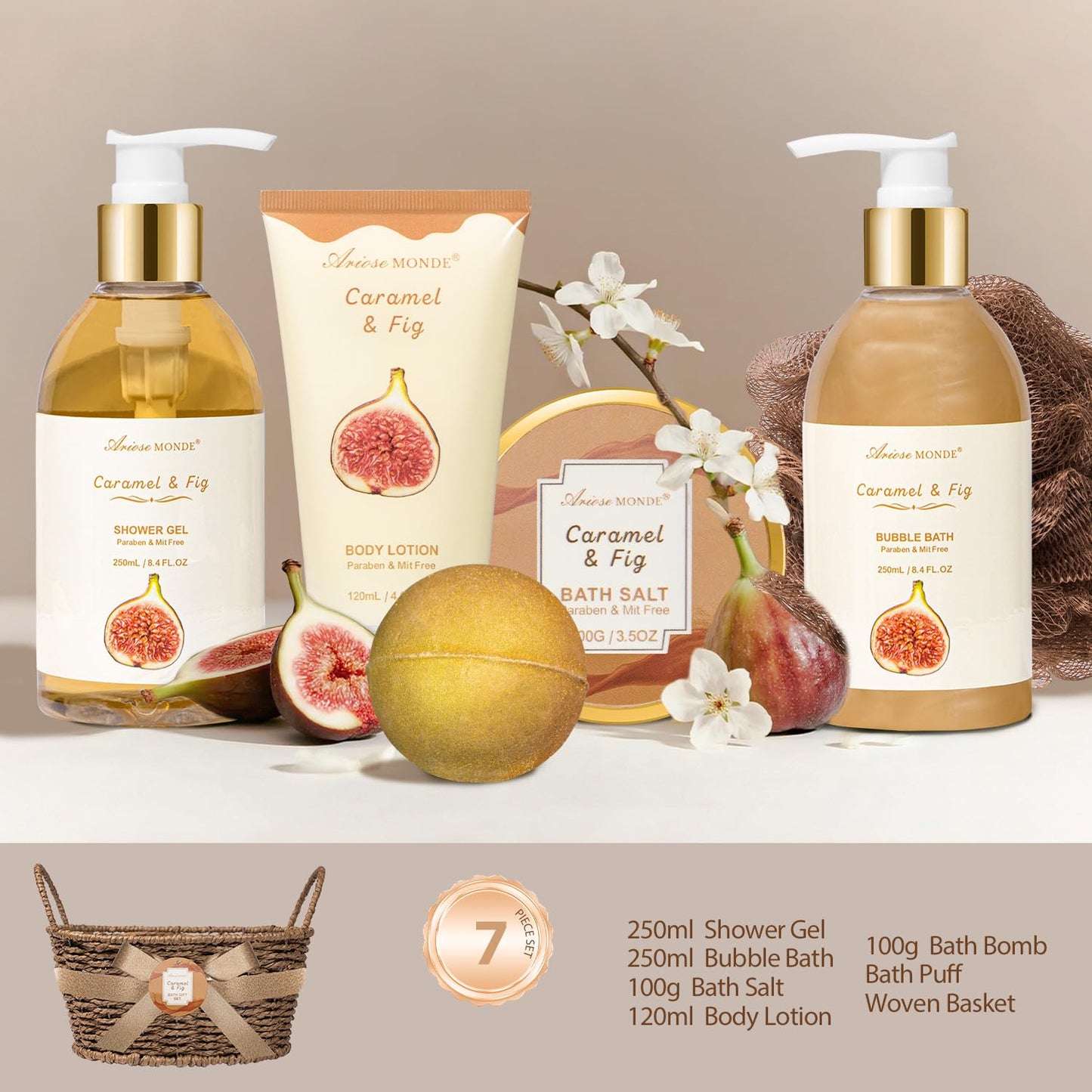 Luxury Spa Gift Basket • Self-Care Bath Set • Gifts for Mom, Wife, Girlfriend, Sister & Grandma