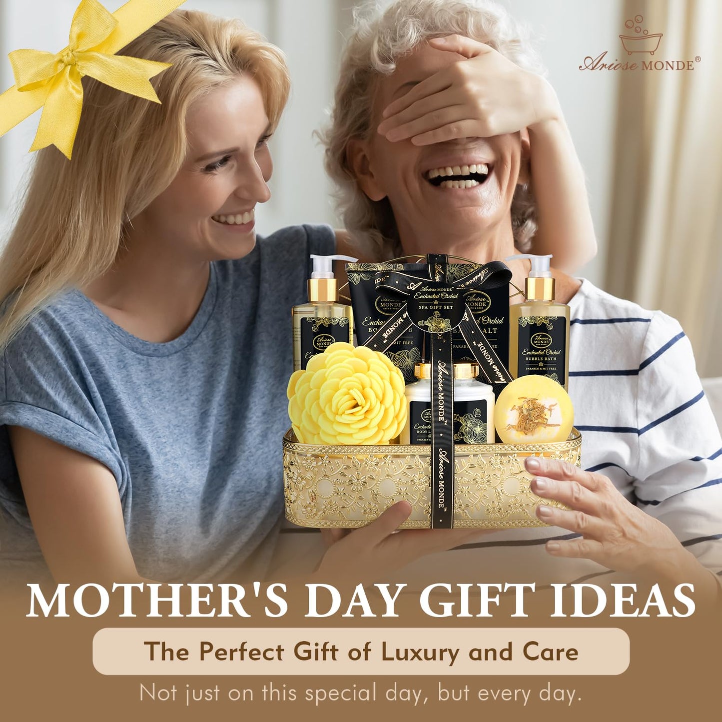 Luxury Spa Gift Basket • Self-Care Bath Set • Gifts for Mom, Wife, Girlfriend, Sister & Grandma