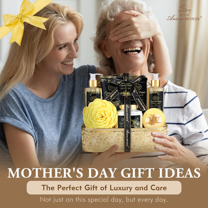 Luxury Spa Gift Basket • Self-Care Bath Set • Gifts for Mom, Wife, Girlfriend, Sister & Grandma