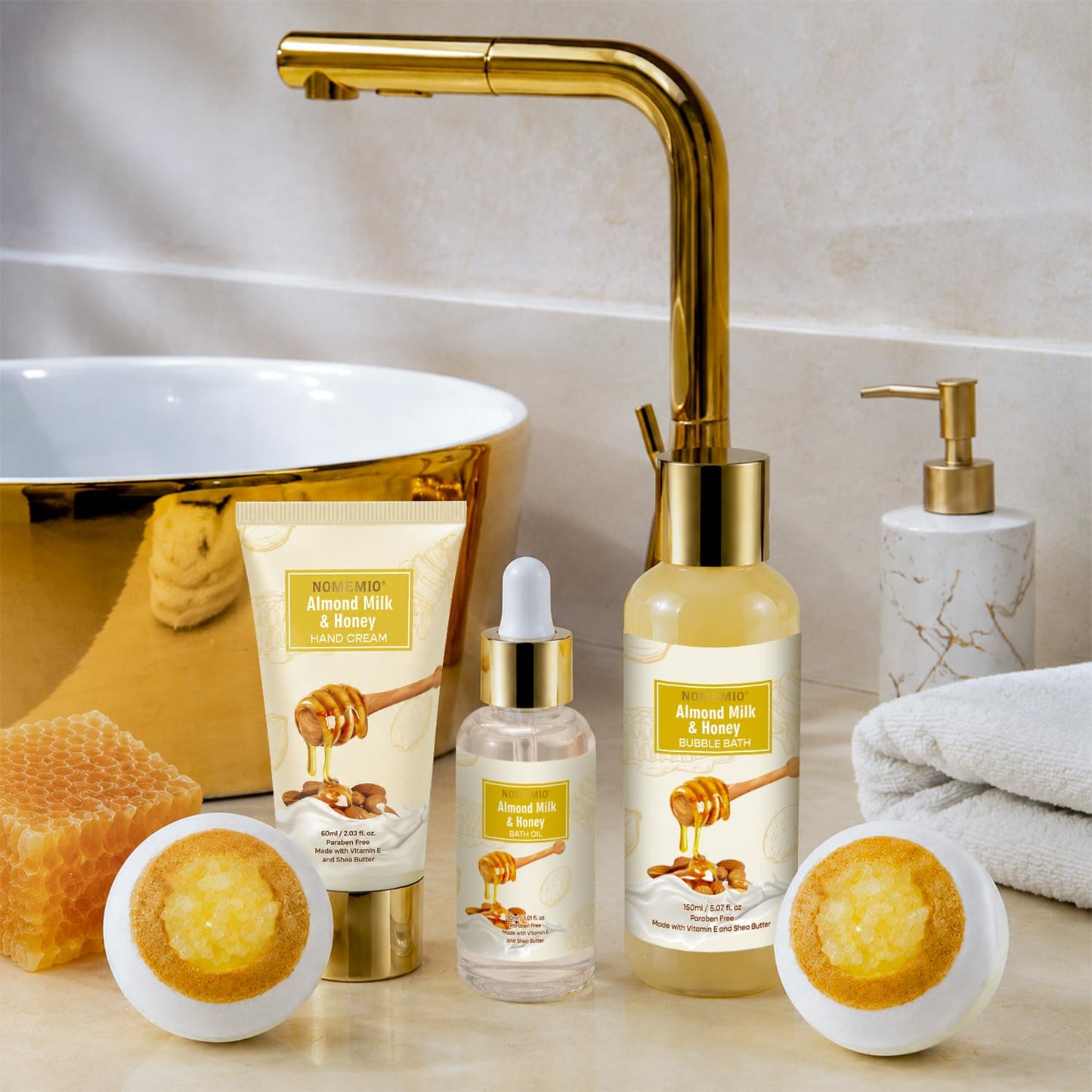 Luxury Spa Gift Baskets • Bath & Body Self-Care Gift Sets • Sandalwood, Lavender, Almond Milk, Wild Rose & Honey Scents
