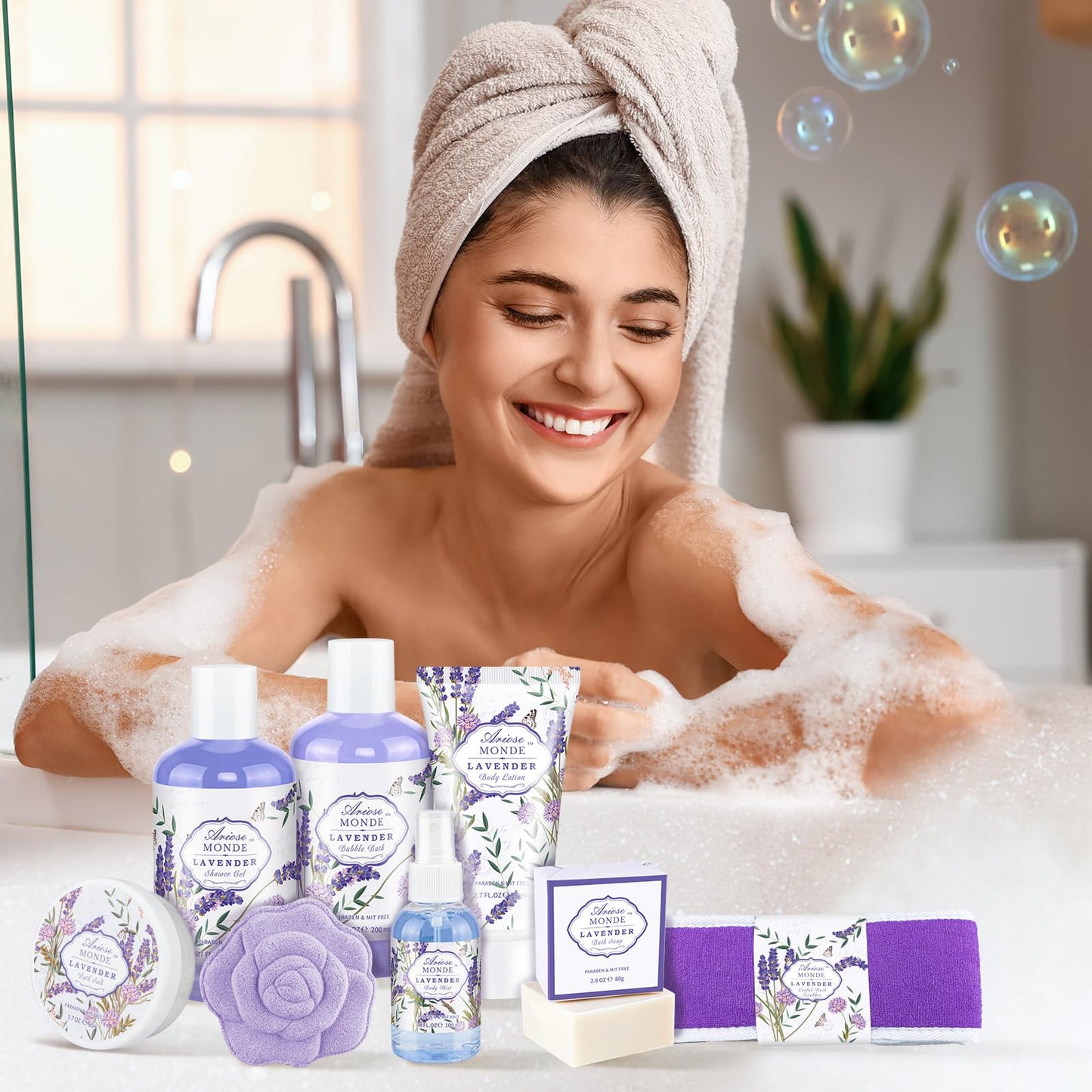 Luxury Spa Gift Basket • Self-Care Bath Set • Gifts for Mom, Wife, Girlfriend, Sister & Grandma