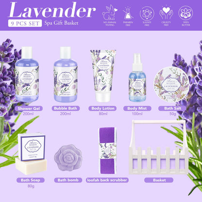 Luxury Spa Gift Basket • Self-Care Bath Set • Gifts for Mom, Wife, Girlfriend, Sister & Grandma