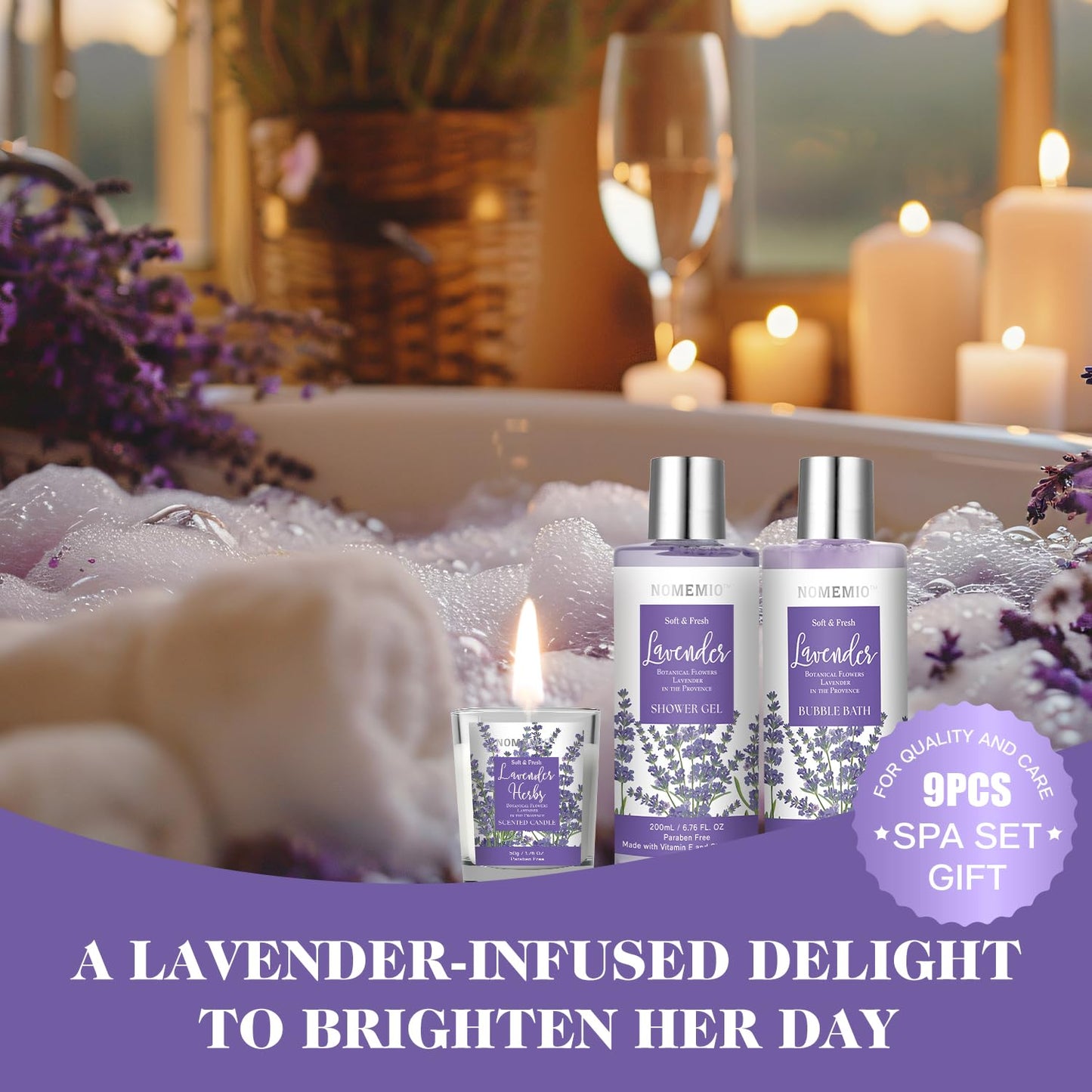 Luxury Spa Gift Baskets • Bath & Body Self-Care Gift Sets • Sandalwood, Lavender, Almond Milk, Wild Rose & Honey Scents