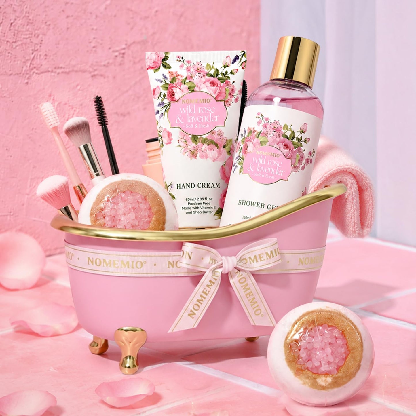Luxury Spa Gift Baskets • Bath & Body Self-Care Gift Sets • Sandalwood, Lavender, Almond Milk, Wild Rose & Honey Scents