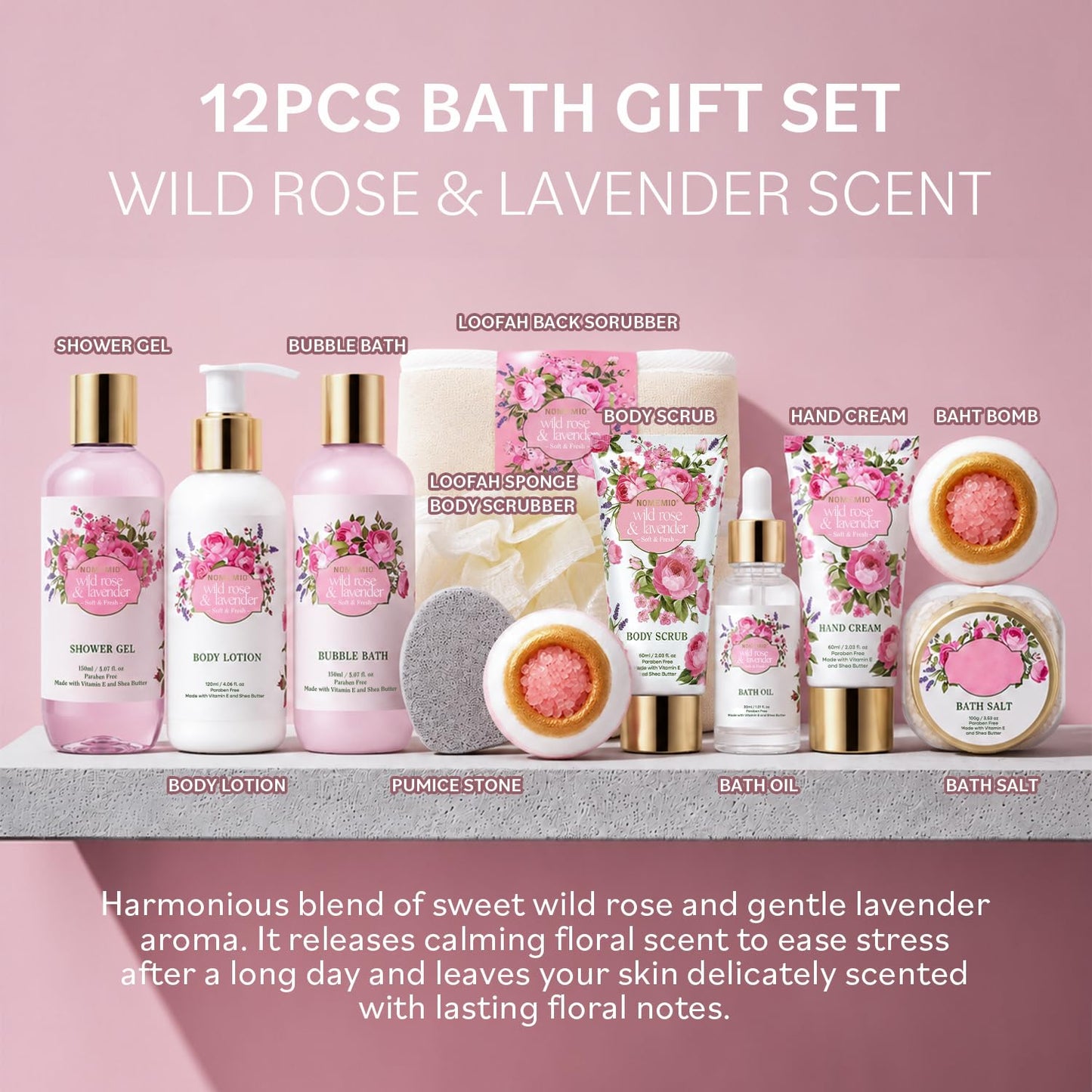 Luxury Spa Gift Baskets • Bath & Body Self-Care Gift Sets • Sandalwood, Lavender, Almond Milk, Wild Rose & Honey Scents