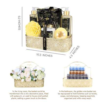 Luxury Spa Gift Basket • Self-Care Bath Set • Gifts for Mom, Wife, Girlfriend, Sister & Grandma