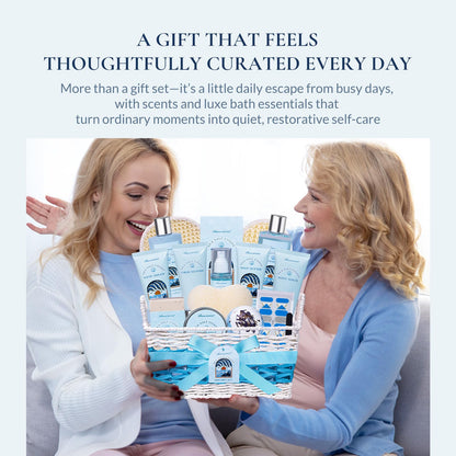 Luxury Spa Gift Basket • Self-Care Bath Set • Gifts for Mom, Wife, Girlfriend, Sister & Grandma