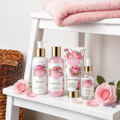 Luxury Spa Gift Baskets • Bath & Body Self-Care Gift Sets • Sandalwood, Lavender, Almond Milk, Wild Rose & Honey Scents
