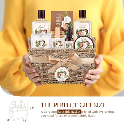 Luxury Spa Gift Basket • Self-Care Bath Set • Gifts for Mom, Wife, Girlfriend, Sister & Grandma