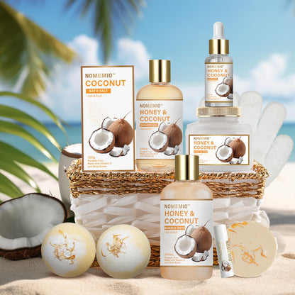 Luxury Spa Gift Baskets • Bath & Body Self-Care Gift Sets • Sandalwood, Lavender, Almond Milk, Wild Rose & Honey Scents