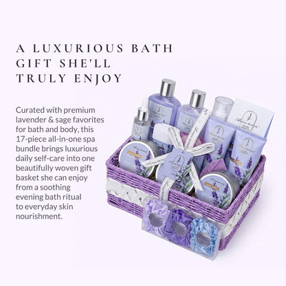 Luxury Spa Gift Basket • Self-Care Bath Set • Gifts for Mom, Wife, Girlfriend, Sister & Grandma