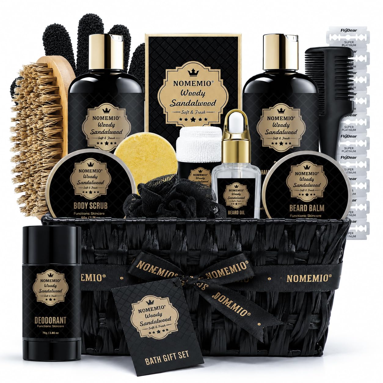 Luxury Spa Gift Baskets • Bath & Body Self-Care Gift Sets • Sandalwood, Lavender, Almond Milk, Wild Rose & Honey Scents