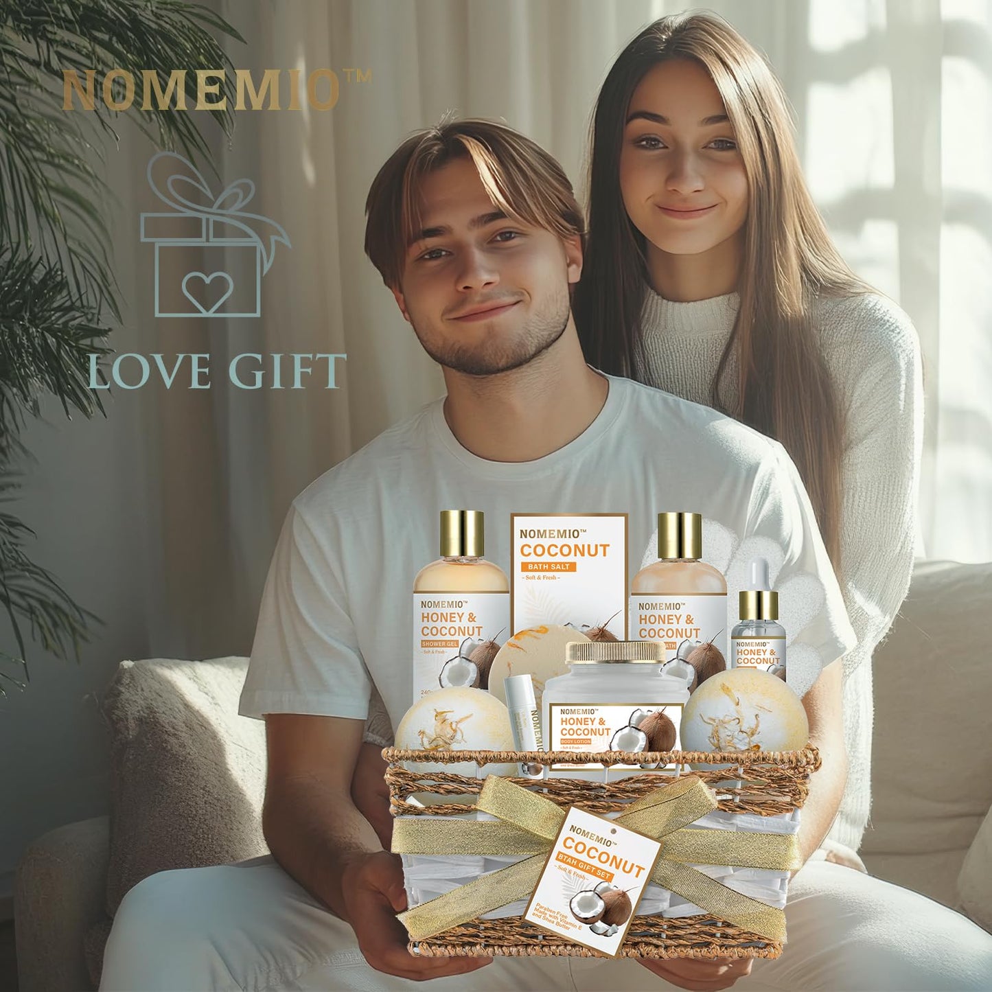 Luxury Spa Gift Baskets • Bath & Body Self-Care Gift Sets • Sandalwood, Lavender, Almond Milk, Wild Rose & Honey Scents