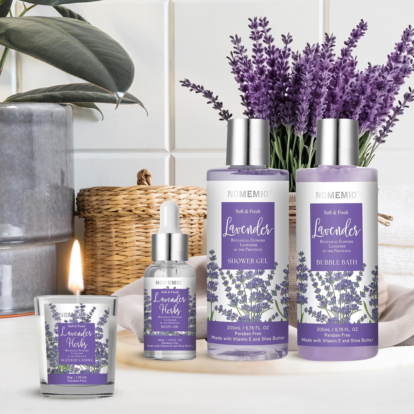 Luxury Spa Gift Baskets • Bath & Body Self-Care Gift Sets • Sandalwood, Lavender, Almond Milk, Wild Rose & Honey Scents