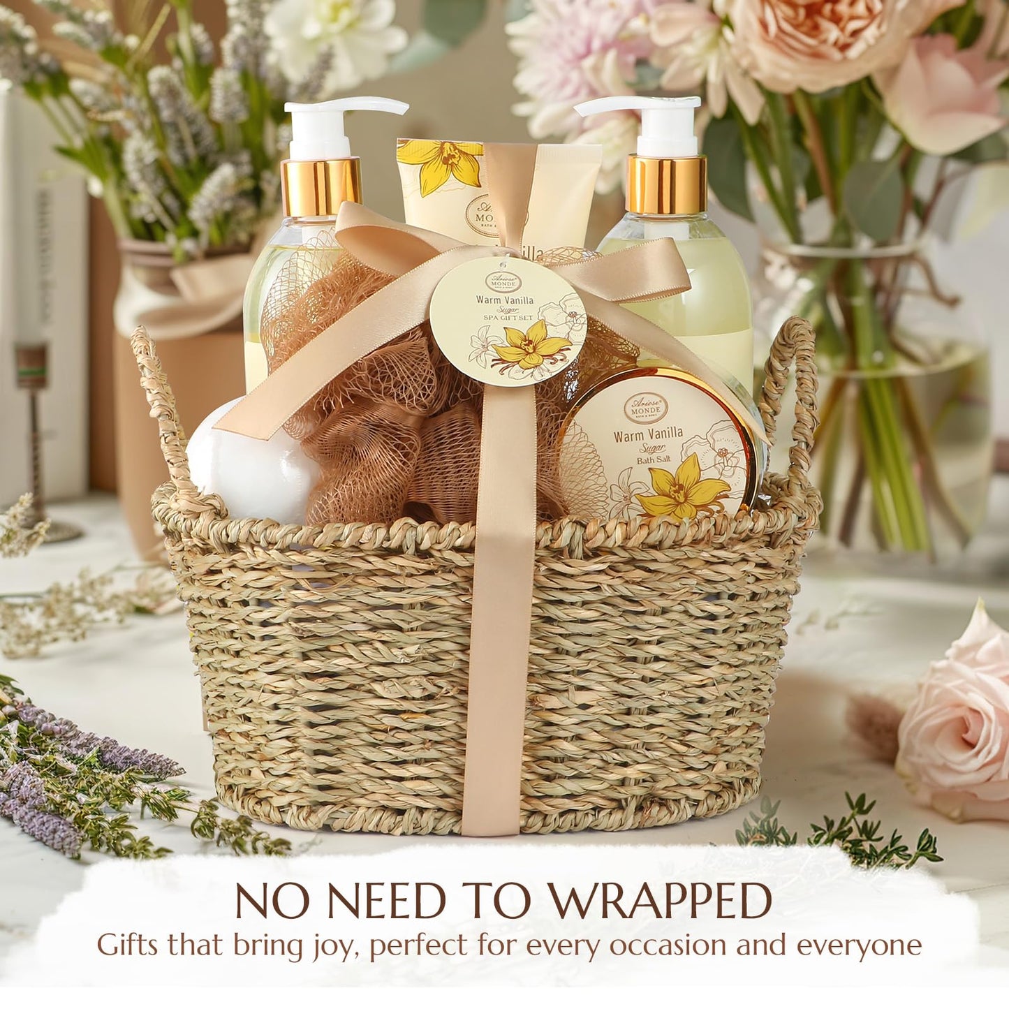 Luxury Spa Gift Basket • Self-Care Bath Set • Gifts for Mom, Wife, Girlfriend, Sister & Grandma