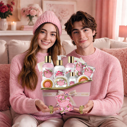 Luxury Spa Gift Baskets • Bath & Body Self-Care Gift Sets • Sandalwood, Lavender, Almond Milk, Wild Rose & Honey Scents