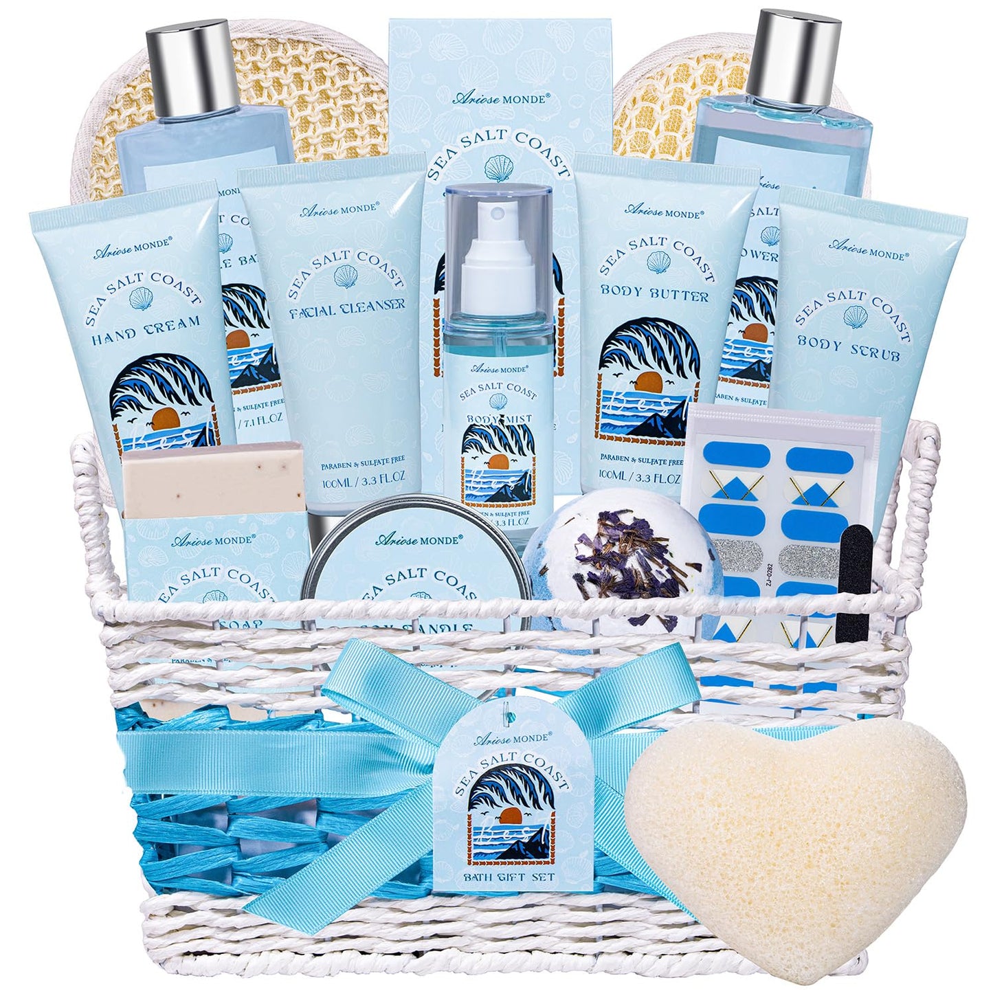 Luxury Spa Gift Basket • Self-Care Bath Set • Gifts for Mom, Wife, Girlfriend, Sister & Grandma